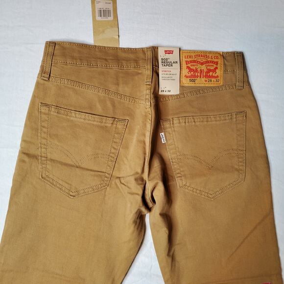 Levi's Men's Size 28X32 NWT 502 Regular Taper Jeans Low Rise Tan - Picture 6 of 9